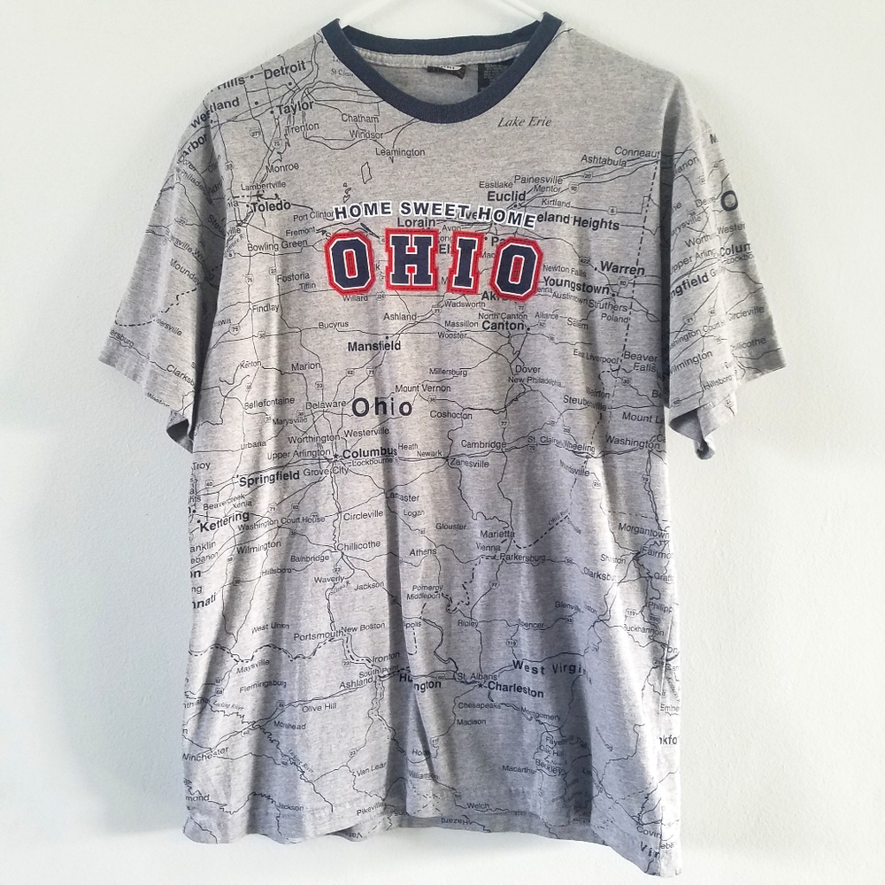 State of mine all over print Ohio map graphic tee